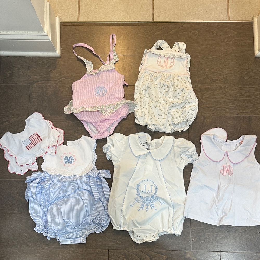 ‘JMJ’ monogram (9-12m) Assorted Baby Rompers and Outfits